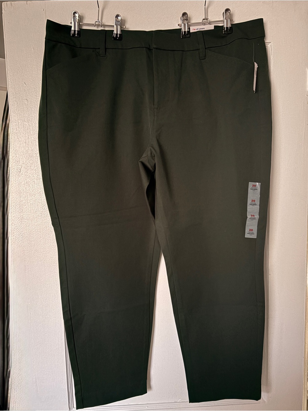 Old Navy Women's Straight Leg Pixie Pants in Dark Green